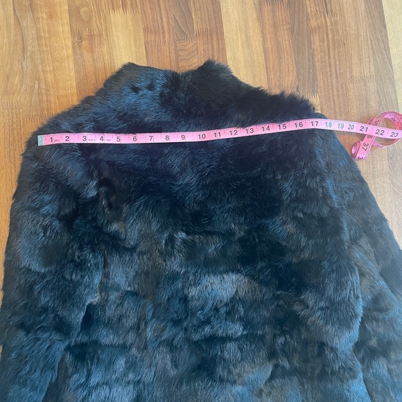 VINTAGE Black Rabbit Fur Jacket - Picture 7 of 10